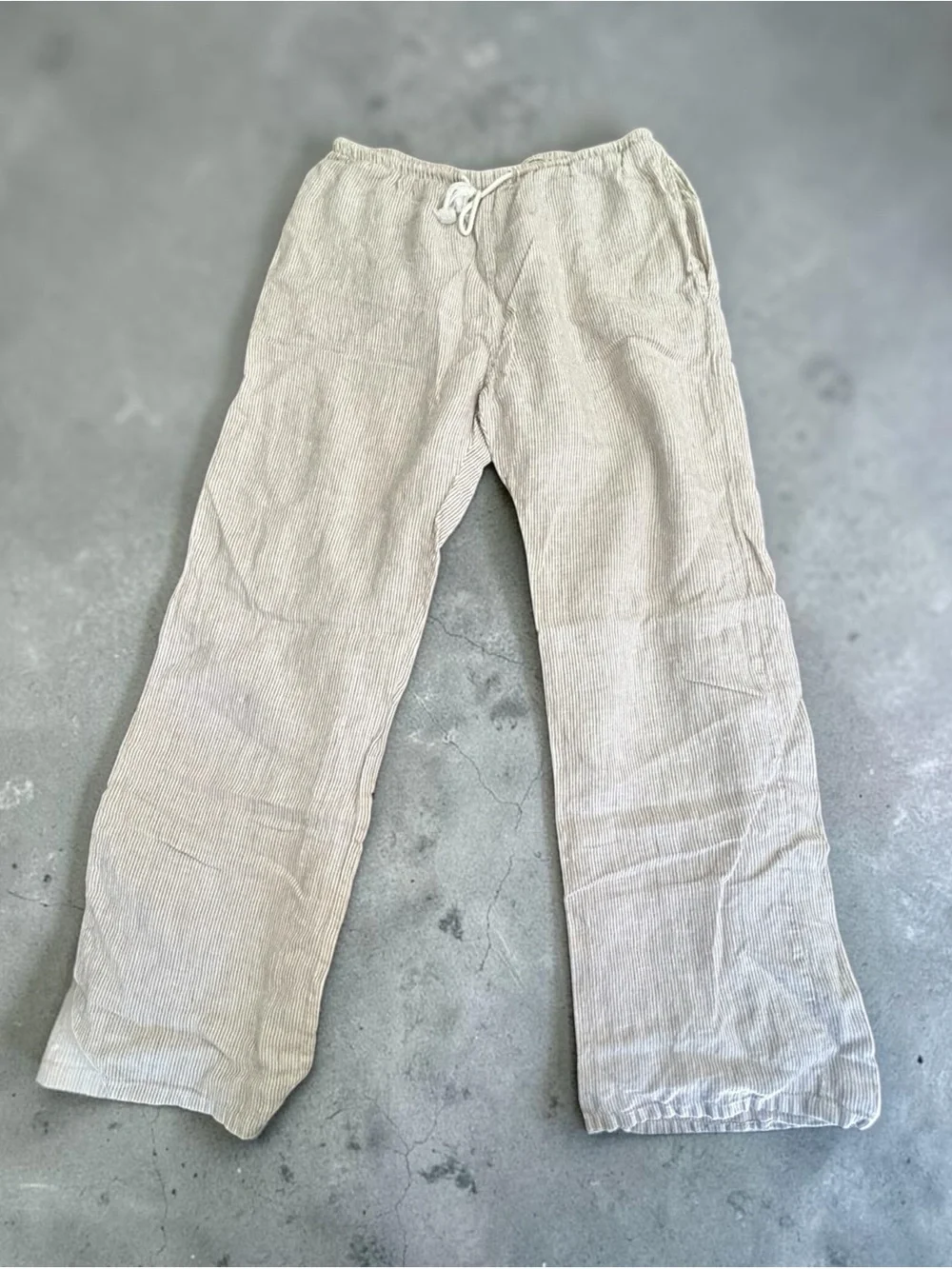 Brandy Melville Light Beige Corduroy Drawstring Pants
